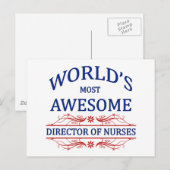 's Werelds meest Geweldige directeur Verpleegkundi Briefkaart (Voorkant / Achterkant)