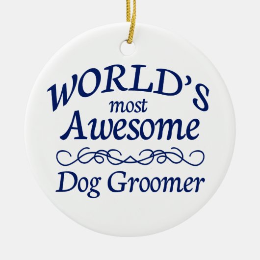 's Werelds meest Geweldige Dog Groomer Keramisch Ornament (Voorkant)
