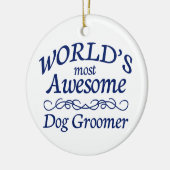 's Werelds meest Geweldige Dog Groomer Keramisch Ornament (Links)