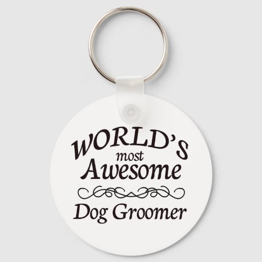 's Werelds meest Geweldige Dog Groomer Sleutelhanger (Voorkant)