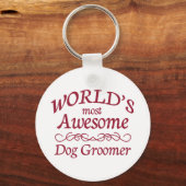 's Werelds meest Geweldige Dog Groomer Sleutelhanger (Voorkant)