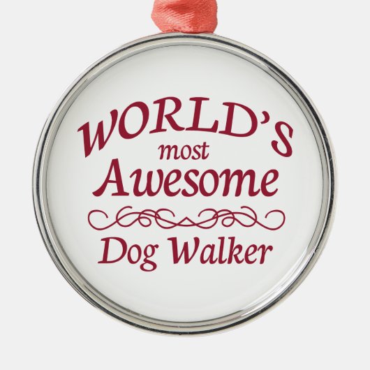 's Werelds meest Geweldige Dog Walker Metalen Ornament (Voorkant)