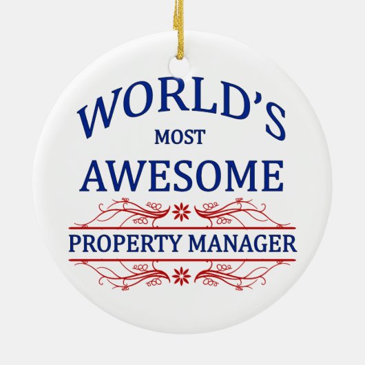 's Werelds meest Geweldige Eigendomsbeheer Keramisch Ornament (Achterkant)