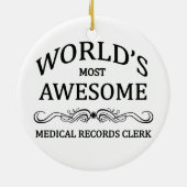 's Werelds meest Geweldige geneeskundige registrat Keramisch Ornament (Achterkant)