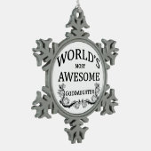 's Werelds meest Geweldige goddochter Tin Sneeuwvlok Ornament (Links)