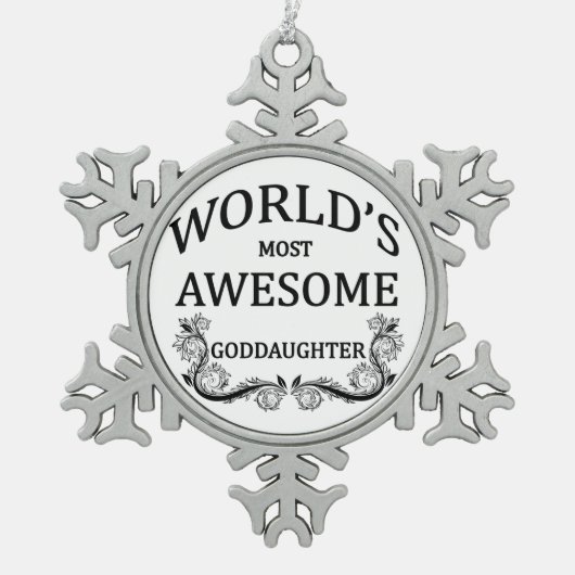 's Werelds meest Geweldige goddochter Tin Sneeuwvlok Ornament (Voorkant)