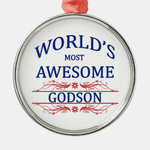 's Werelds meest Geweldige Godson Metalen Ornament