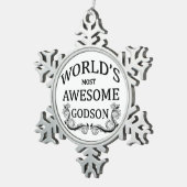 's Werelds meest Geweldige Godson Tin Sneeuwvlok Ornament (Rechts)