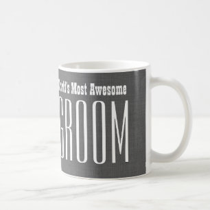 's Werelds meest Geweldige GROOM grijze witte V008 Koffiemok