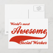 's Werelds meest Geweldige maatschappelijk werker Briefkaart (Voorkant / Achterkant)