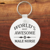 's Werelds meest Geweldige mannelijke verpleegster Sleutelhanger (Voorkant)