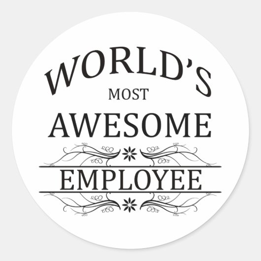 's Werelds meest Geweldige medewerker Ronde Sticker (Voorkant)