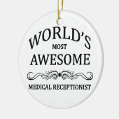 's Werelds meest Geweldige medisch receptioniste Keramisch Ornament (Links)