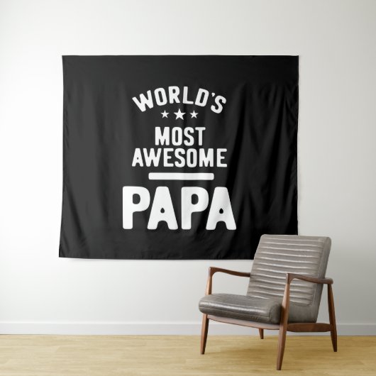 's Werelds meest Geweldige papa-pater cadeau Wandkleed (In Situ (horizontaal))