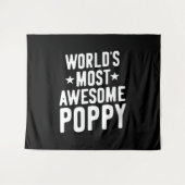 's Werelds meest Geweldige papaver | vader opa Wandkleed (Voorkant (horizontaal))
