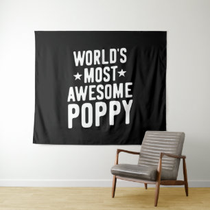 's Werelds meest Geweldige papaver   vader opa Wandkleed