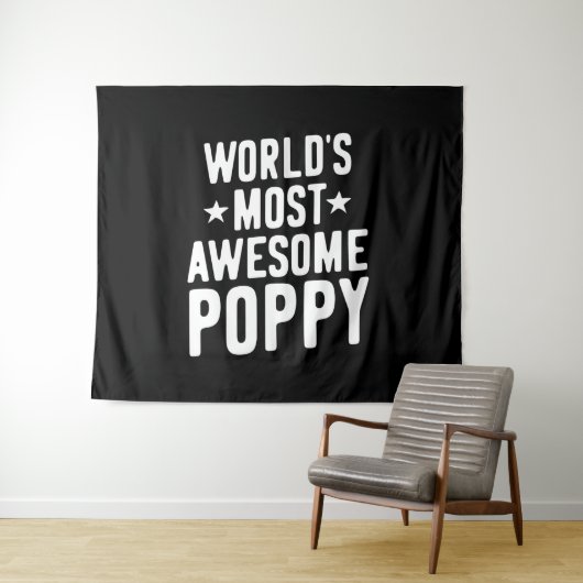 's Werelds meest Geweldige papaver | vader opa Wandkleed (In Situ (horizontaal))
