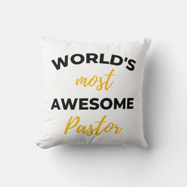 's Werelds meest Geweldige pastor bl Kussen (Voorkant)