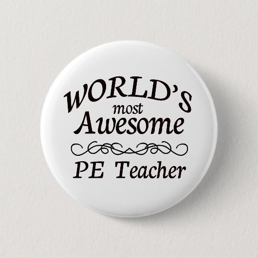 's Werelds meest Geweldige PE-leraar Ronde Button 5,7 Cm (Voorkant)