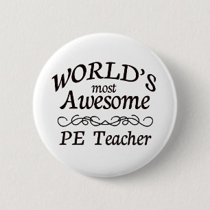 's Werelds meest Geweldige PE-leraar Ronde Button 5,7 Cm