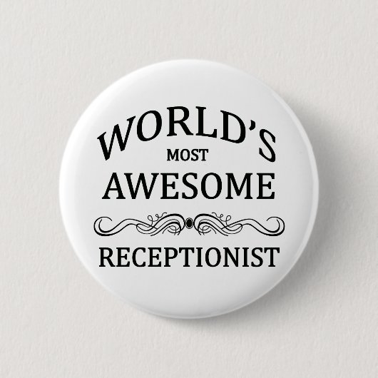 's Werelds meest Geweldige receptioniste Ronde Button 5,7 Cm (Voorkant)