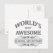 's Werelds meest Geweldige schoolsecretaris Briefkaart (Voorkant / Achterkant)