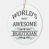 's Werelds meest Geweldige schoonheidsspecialist Keramisch Ornament (Links)