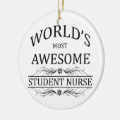's Werelds meest Geweldige studentenverpleegster Keramisch Ornament (Links)