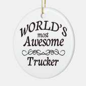 's Werelds meest Geweldige trucker Keramisch Ornament (Links)