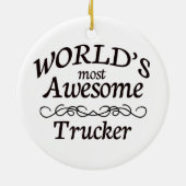 's Werelds meest Geweldige trucker Keramisch Ornament (Achterkant)
