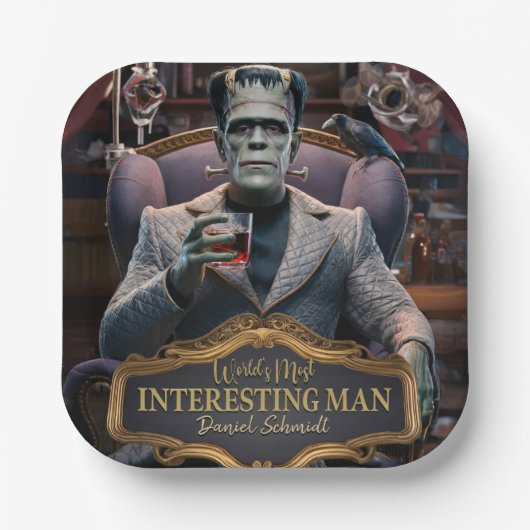 'S Werelds meest interessante Man, gepersonaliseer Papieren Bordje (Voorkant)