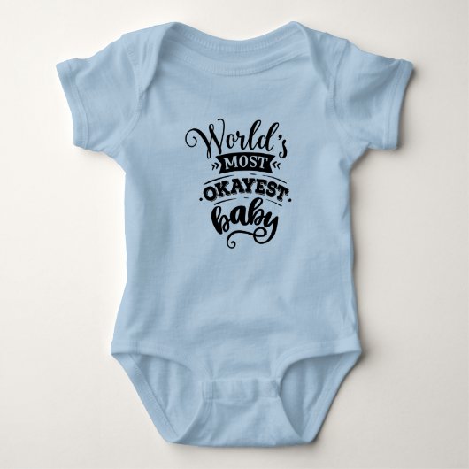 's Werelds meest okayest blauw baby-lichaamspak Romper (Voorkant)