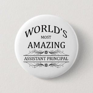 's Werelds meest verbazingwekkende assistent-hoofd Ronde Button 5,7 Cm
