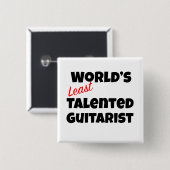 's Werelds minst getalenteerde gitarist Vierkante Button 5,1 Cm (Voorkant /achterkant)
