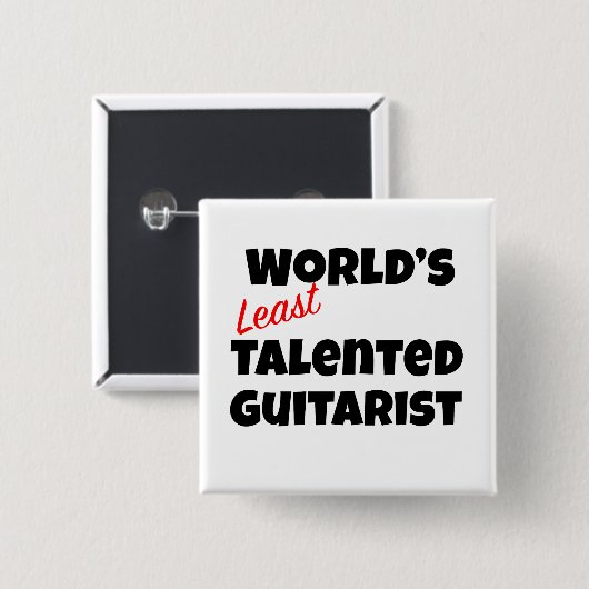 's Werelds minst getalenteerde gitarist Vierkante Button 5,1 Cm (Voorkant /achterkant)