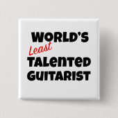 's Werelds minst getalenteerde gitarist Vierkante Button 5,1 Cm (Voorkant)