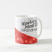 's Werelds mooiste grootmoeder koraal witte marmer Koffiemok (Voorkant rechts)