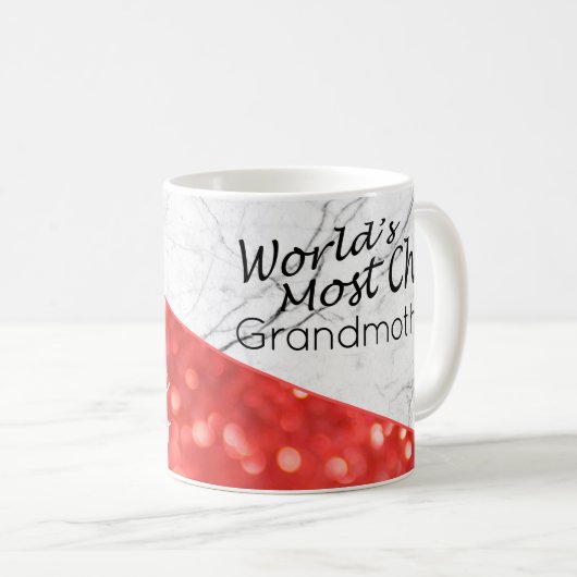 's Werelds mooiste grootmoeder koraal witte marmer Koffiemok (Voorkant rechts)