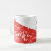 's Werelds mooiste grootmoeder koraal witte marmer Koffiemok (Voorkant links)