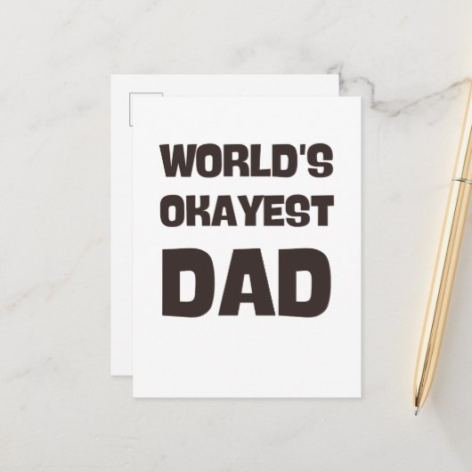 's Werelds mooiste vader grappige vader Briefkaart (Voorkant / Achterkant in situ)