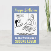 's Werelds nummer 1 Sudoku-minnaar - Happy Birthda Kaart (Voorkant)