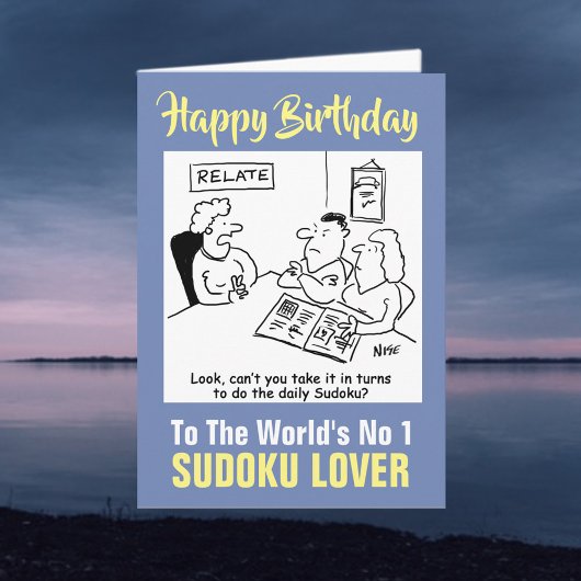 's Werelds nummer 1 Sudoku-minnaar - Happy Birthda Kaart