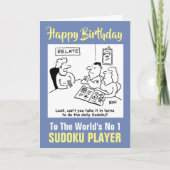 's Werelds nummer 1 Sudoku-speler - Happy Birthday Kaart (Voorkant)