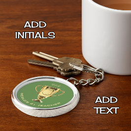 's Werelds nummer één aangepaste lerarentekst Sleutelhanger