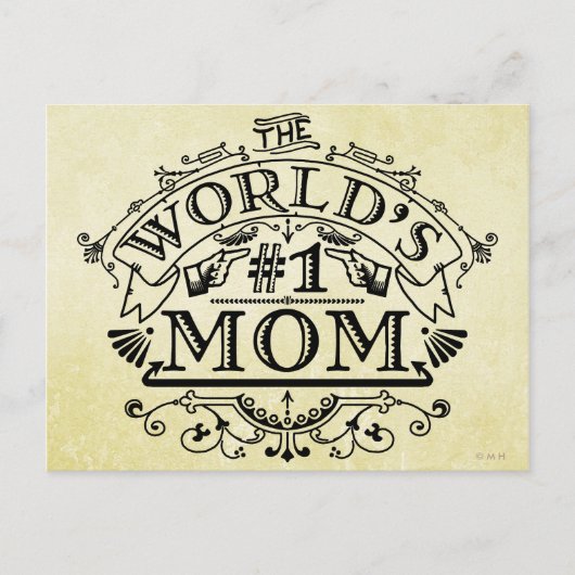 's Werelds nummer één mama  Vlaanderen Briefkaart (Voorkant)