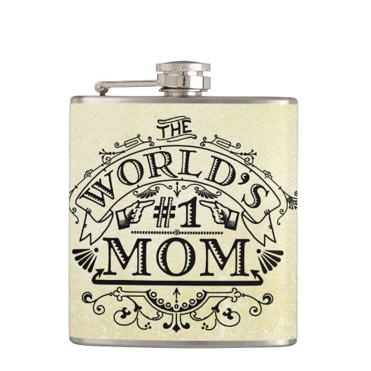 's Werelds nummer één mama  Vlaanderen Heupfles (Voorkant)