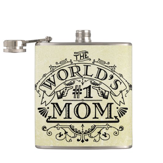 's Werelds nummer één mama  Vlaanderen Heupfles (Geopend)