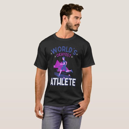 's Werelds Okayest atleet Gym Fitness Coach Runner T-shirt (Voorkant volledig)