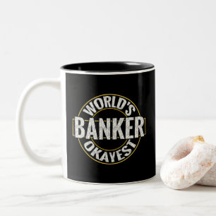 's Werelds Okayest Banker Tweekleurige Koffiemok