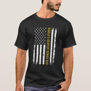 's Werelds Okayest Bonus Papa Amerikaanse  vlag T-shirt